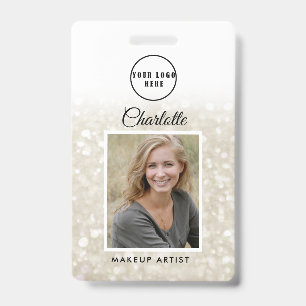 Badge ID photo de l'employé de la Parties scintillant S