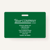 Badge ID photo de l'employé de l'entrée du logo vert bri (Dos)
