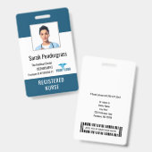 Badge ID photo de l'employé du centre Médicale personnal (Front & Back)