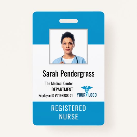Badge ID photo de l'employé du centre Médicale personnal (Devant)