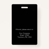 Badge ID photo de l'employé du logo (Dos)