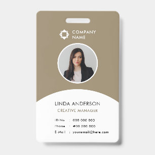 Badge ID photo de l'employé Logo Classement de la soci