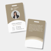 Badge ID photo de l'employé Logo Classement de la sociét (Avant & arrière)