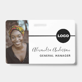 Badge ID photo de l'employé Logo de l'entreprise Code QR