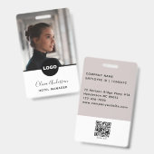 Badge ID photo de l'employé Logo de l'entreprise Code QR (Recto et verso)