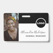 Badge ID photo de l'employé Logo de l'entreprise Code QR (Front)