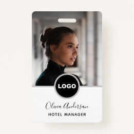 Badge ID photo de l'employé Logo de l'entreprise Code QR
