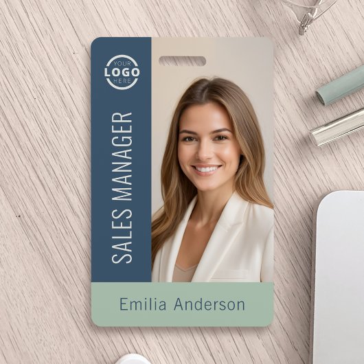 Badge ID photo de l'employé Logo de l'entreprise Gras Bl