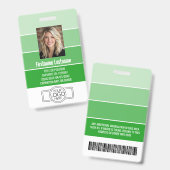 Badge ID photo de l'employé - logo rayé, professionnel (Avant & arrière)