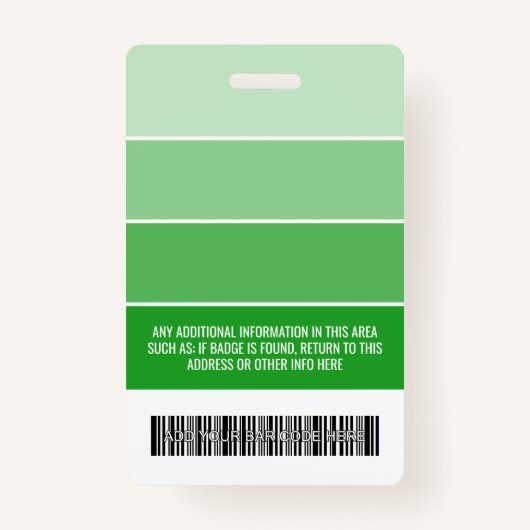 Badge ID photo de l'employé - logo rayé, professionnel (Dos)