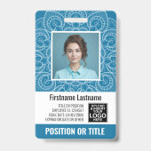 Badge ID photo de l'employé - mandala moderne, logo, cod (Avant)