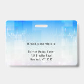 Badge ID photo de l'employé Médicale de l'hôpital (Back)