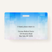 Badge ID photo de l'employé Médicale de l'hôpital (Dos)