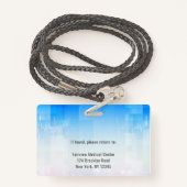 Badge ID photo de l'employé Médicale de l'hôpital (Derrière avec lanière)