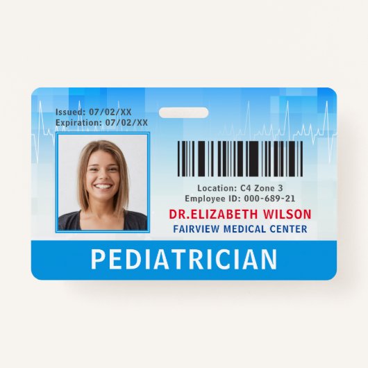 Badge ID photo de l'employé Médicale de l'hôpital (Devant)