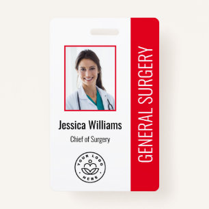 Badge ID photo de l'employé Médicale de l'hôpital MD