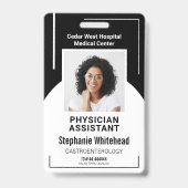 Badge ID photo de l'employé Médicale de l'hôpital noir (Front)