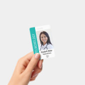 Badge ID photo de l'employé Médicale de l'hôpital turquo (Handheld)