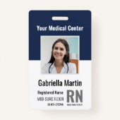 Badge ID photo de l'employé Médicale personnalisé (Devant)