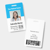 Badge ID photo de l'employé Médicale personnalisé (Front & Back)