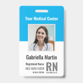 Badge ID photo de l'employé Médicale personnalisé (Front)