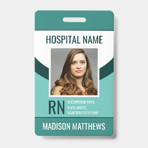 Badge ID photo de l'employé Médicale personnalisé