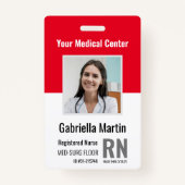 Badge ID photo de l'employé Médicale personnalisé (Devant)