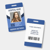 Badge ID photo de l'employé Médicale personnalisé (Avant & arrière)