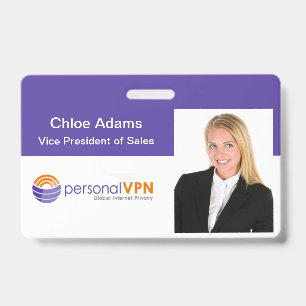 Badge ID photo de l'employé personnalisé