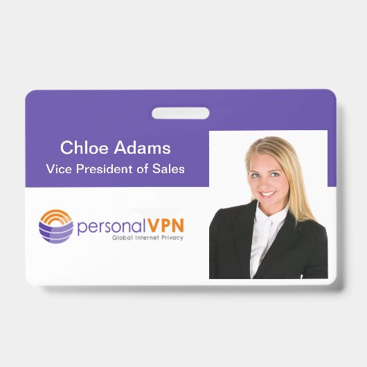 Badge ID photo de l'employé personnalisé (Avant)