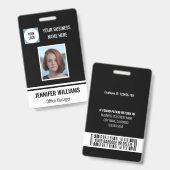 Badge ID photo de l'employé personnalisé Insigne vertica (Avant & arrière)