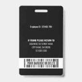 Badge ID photo de l'employé personnalisé Insigne vertica (Arrière)