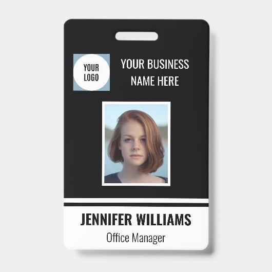 Badge ID photo de l'employé personnalisé Insigne vertica (Avant)
