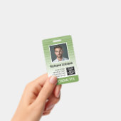 Badge ID photo de l'employé - rayures modernes, logo, co (Manuel / portable)