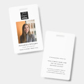 Badge ID photo de l'employé Sécurité de la société (Front & Back)