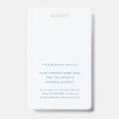 Badge ID photo de l'employé Sécurité du logo de la socié (Arrière)