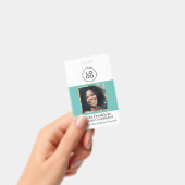 Badge ID photo de l'employé turquoise et Gold avec logo (Handheld)