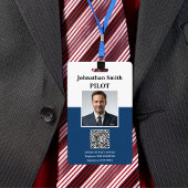 Badge ID photo de l'entreprise Code de sécurité du pilot