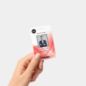 Badge ID photo de l'entreprise Red Abstrait Wave (Manuel / portable)
