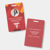 Badge ID photo de l'infirmière autorisée géométrique Abs (Front & Back)