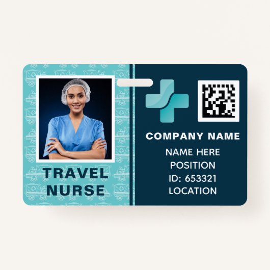 Badge ID photo de l'infirmière de voyage Médicale (Devant)
