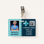 Badge ID photo de l'infirmière de voyage Médicale (Devant avec clip)