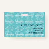 Badge ID photo de l'infirmière de voyage Médicale (Dos)