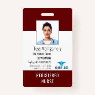 Badge ID photo de l'infirmière du centre Médicale