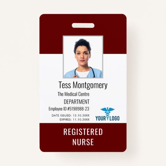Badge ID photo de l'infirmière du centre Médicale (Devant)