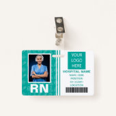 Badge ID photo de l'infirmière Médicale inscrite (Devant avec clip)