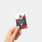 Badge ID photo de l'infirmière rouge et noire (Manuel / portable)