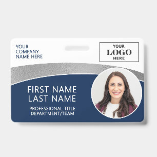 Badge ID Photo de Logo Moderne Code-Barres Nom de l'Empl