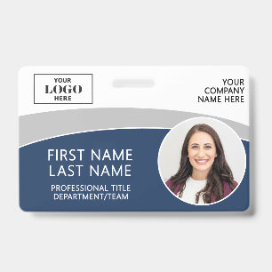 Badge ID Photo de Logo Moderne Code-Barres Nom de l'Empl