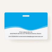 Badge ID photo d'identification des travailleurs essenti (Dos)